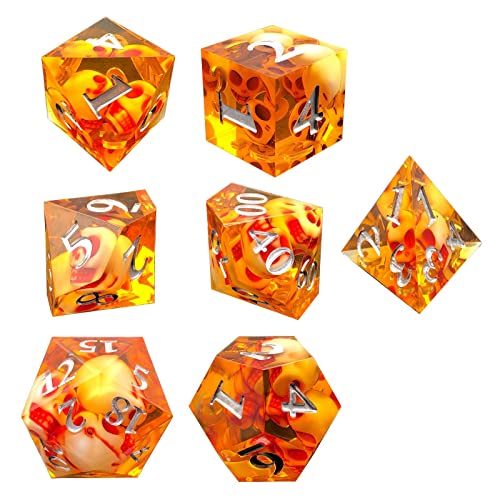 Polyedrische Würfel D4-D20 Würfel, für Tischspiel, Partygeschenke, Gelb, 7 Stück von Paowsietiviity