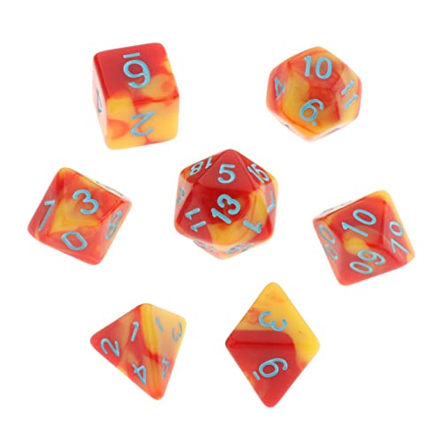 Polyedrische Würfel aus Acryl, Partyzubehör, Tischspiele für DND, RPG, MTG, Rot / Gelb, 7 Stück Polyedrische Würfel aus Acryl, Partyzubehör, Tischspiele für DND, RPG, MTG, Rot / Gelb, 7 Stück von Paowsietiviity