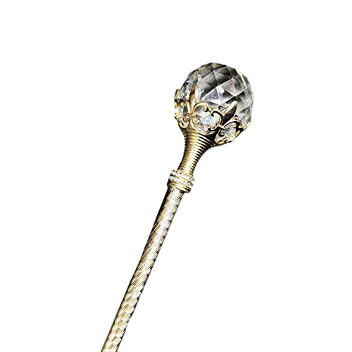 Paowsietiviity Queen Zepter Zauberstab Fee Kristall Ball Requisiten Kostüm Party Festzug Gold, 47.5cm von Paowsietiviity