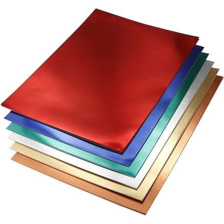 Metallic-Folienkarton, A4, Blatt 210x297 mm, 280 g, Sortierte Farben, Metallic-Folienkarton, A4, Blatt 210x297 mm, 280 g, Sortierte Farben, von Paper Concept