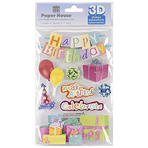 Paper House 3D Stickers 4.5"x8.5"-Happy Birthday von Paper House Productions