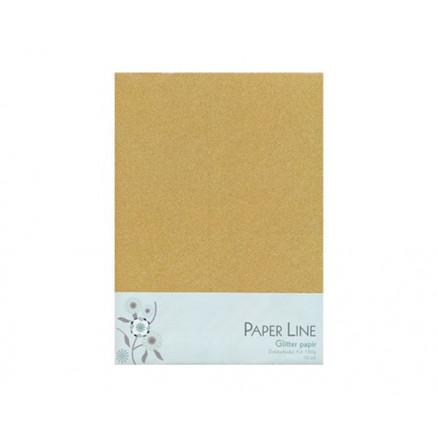 Glitzerpapier Gold doppelt A4 120g - 10 Blätter von Paper Line