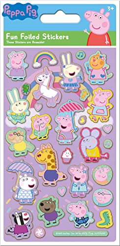 Peppa Pig Pink Sparkly Reusable Stickers, Official Licensed Product, Reusable on Non-Porous Surfaces von Paper Projects