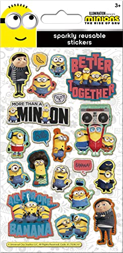 Paper Projects 01.70.06.161 Minions: The Rise of Gru Sparkly Sticker | Offizielles Lizenzprodukt | Wiederverwendbar auf nicht-porösen Oberflächen, Weiß, 19,5 cm x 9,5 cm von Paper Projects