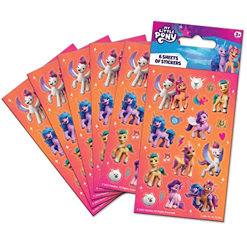 My Little Pony Partytütenaufkleber (6 Blatt), offizielles Lizenzprodukt, Mädchen, ab 3 Jahren, perfekt als Partytüte oder Strumpffüller, Rosa, Orange, Ponys, Pferde, Kinderparty, Pass the Parcel Prize von Paper Projects
