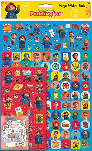 Paper Projects 01.70.22.028 Adventures of Paddington Mega Sticker-Pack | Offizielles Lizenzprodukt | Wiederverwendbar auf nicht-porösen Oberflächen, mehrfarbig, 35 cm x 23 cm von Paper Projects