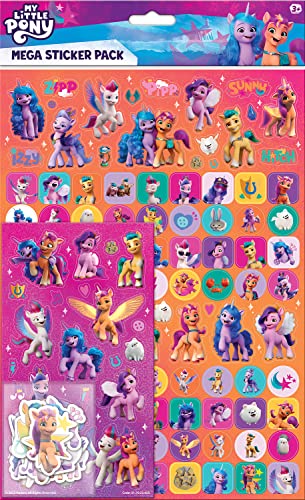 My Little Pony Mega-Aufkleber-Set, offizielles Lizenzprodukt, drei Arten von Aufklebern (insgesamt 381 cm), wiederverwendbar auf nicht-porösen Oberflächen, ideal für Mädchen ab 3 Jahren, Geschenke, My Little Pony Mega-Aufkleber-Set, offizielles Lizenzprodukt, drei Arten von Aufklebern (insgesamt 381 cm), wiederverwendbar auf nicht-porösen Oberflächen, ideal für Mädchen ab 3 Jahren, Geschenke, von Paper Projects