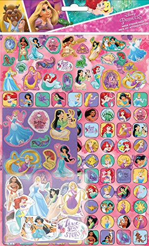Paper Projects 9124370 Disney Princess Mega Aufkleber-Set, rosa, 29,7 cm x 21 cm von Paper Projects