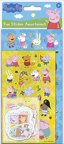 Paper Projects Peppa Pig Sortiment Aufkleber-Set | Enthält 3 Arten von Aufklebern | Perfekt für Dekoration und Scrapbooking, blau, 24,5 cm x 11 cm (01.70.31.017) von Paper Projects