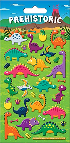 Prehistoric 3D Squishy Foam Wiederverwendbare Aufkleber | Perfekt für Bastelaktivitäten für Kinder und Erwachsene | Wiederverwendbar auf nicht porösen Oberflächen von Paper Projects