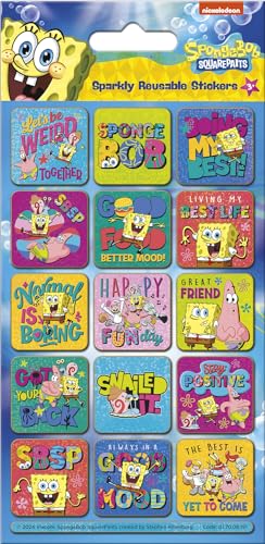 SpongeBob SquarePants Glitzernde wiederverwendbare Folien-Belohnungsaufkleber, offizielles Lizenzprodukt, wiederverwendbar auf nicht-porösen Oberflächen, Jungen und Mädchen, ab 3 Jahren SpongeBob SquarePants Glitzernde wiederverwendbare Folien-Belohnungsaufkleber, offizielles Lizenzprodukt, wiederverwendbar auf nicht-porösen Oberflächen, Jungen und Mädchen, ab 3 Jahren von Paper Projects