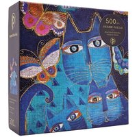 Puzzle, Katzen in Blau mit Schmetterlingen, 500 Teile Puzzle, Katzen in Blau mit Schmetterlingen, 500 Teile von Paperblanks