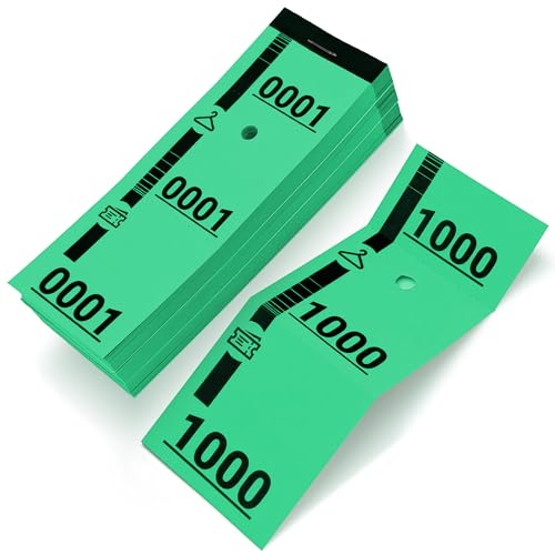 1000 garderobenmarken 160g - Nummeriert 1-1000, Perforiert, 3-teilig - Ideal für Empfänge, Galas, Tombolas, Reinigungen, Schneider, Schuhmacher - 5x14 cm - Grün 1000 garderobenmarken 160g - Nummeriert 1-1000, Perforiert, 3-teilig - Ideal für Empfänge, Galas, Tombolas, Reinigungen, Schneider, Schuhmacher - 5x14 cm - Grün von Paperlin