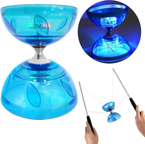 LED Diabolo mit Kugellager - 4,5mm Diabolo Leuchtend im Dunkeln | Licht Diabolo für Kinder & Erwachsene, Anfänger & Profis | Diabolo Jonglier Set | Freilauf Zirkus Spielzeug für Indoor & Outdoor LED Diabolo mit Kugellager - 4,5mm Diabolo Leuchtend im Dunkeln | Licht Diabolo für Kinder & Erwachsene, Anfänger & Profis | Diabolo Jonglier Set | Freilauf Zirkus Spielzeug für Indoor & Outdoor von Papi Dada