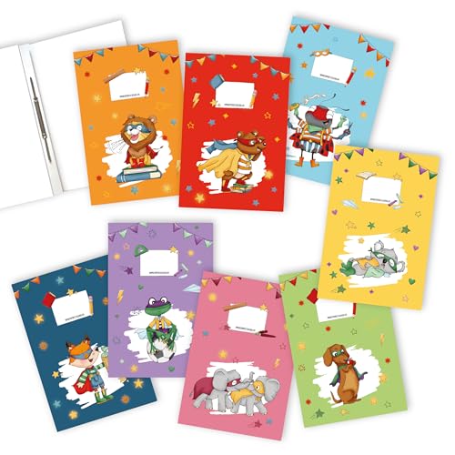 Papierdrachen 8 hochwertige Schnellhefter aus Karton für Kinder | DIN A4 | Motiv Superhelden Tiere - Schnellhefter aus 350g/m² Karton - Set Nummer 6 Papierdrachen 8 hochwertige Schnellhefter aus Karton für Kinder | DIN A4 | Motiv Superhelden Tiere - Schnellhefter aus 350g/m² Karton - Set Nummer 6 von Papierdrachen