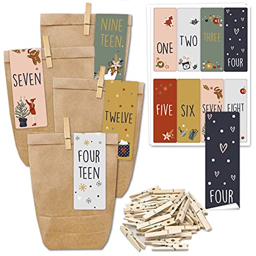 Papierdrachen Adventskalender zum Befüllen - 24 Geschenktüten und 24 Zahlenaufkleber und Klammern - Motiv Englisch - zum Befüllen und basteln - Weihnachten - Mini Set Nr 272 Papierdrachen Adventskalender zum Befüllen - 24 Geschenktüten und 24 Zahlenaufkleber und Klammern - Motiv Englisch - zum Befüllen und basteln - Weihnachten - Mini Set Nr 272 von Papierdrachen