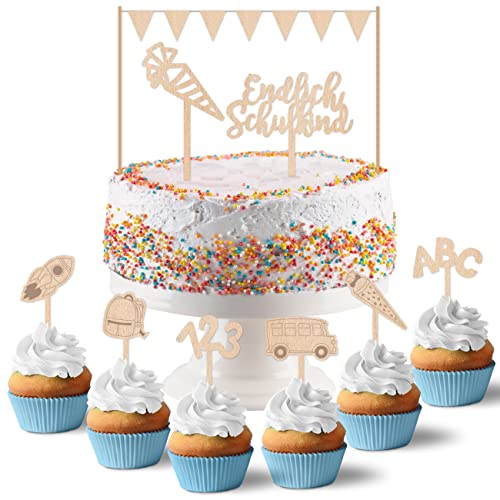 Papierdrachen Cake Topper aus Holz- Kuchendekoration Kuchen Topper 15-teilig - Decor Pics für Einschulungskuchen - Einschulungsfeier Tortendeko - Set 1 Papierdrachen Cake Topper aus Holz- Kuchendekoration Kuchen Topper 15-teilig - Decor Pics für Einschulungskuchen - Einschulungsfeier Tortendeko - Set 1 von Papierdrachen
