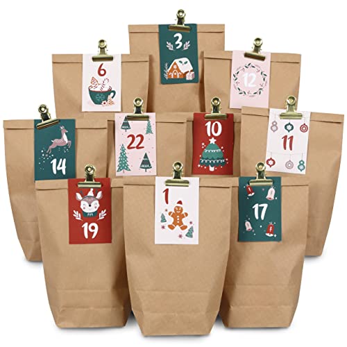 Papierdrachen DIY Adventskalender zum Befüllen - 24 Geschenktüten und 24 Visitenkarten mit Zahlen und Metall-Klammern - Grün-Bordeaux - zum Selberbasteln - Weihnachten Papierdrachen DIY Adventskalender zum Befüllen - 24 Geschenktüten und 24 Visitenkarten mit Zahlen und Metall-Klammern - Grün-Bordeaux - zum Selberbasteln - Weihnachten von Papierdrachen