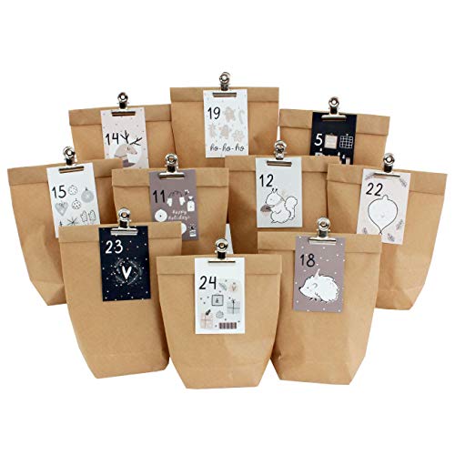 Papierdrachen DIY Adventskalender zum Befüllen - 24 Geschenktüten und 24 Visitenkarten mit Zahlen und Metall-Klammern - Rosa-blau - zum Selberbasteln - Weihnachten Papierdrachen DIY Adventskalender zum Befüllen - 24 Geschenktüten und 24 Visitenkarten mit Zahlen und Metall-Klammern - Rosa-blau - zum Selberbasteln - Weihnachten von Papierdrachen