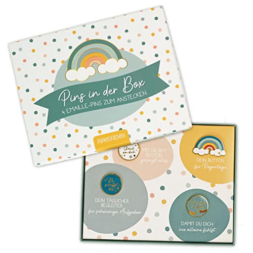 Papierdrachen Geschenkset zum Geburtstag oder zur Einschulung - Mitgebsel in hochwertiger Geschenkschachtel - Konfetti - mit motivierenden Anstecknadeln für Kinder - Set 1 Papierdrachen Geschenkset zum Geburtstag oder zur Einschulung - Mitgebsel in hochwertiger Geschenkschachtel - Konfetti - mit motivierenden Anstecknadeln für Kinder - Set 1 von Papierdrachen
