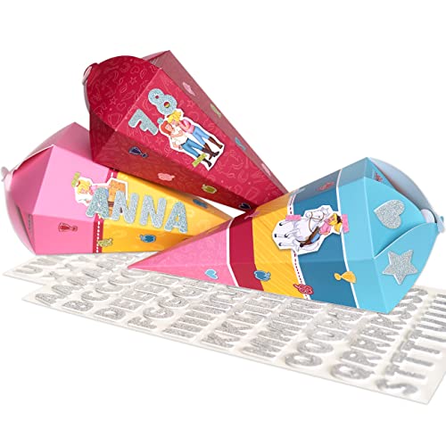 Papierdrachen 3 Bedruckte Schultüten zur Einschulung - kleine Zuckertüte für Schwester und Bruder - Bibi und Tina - inkl. dekorativen Moosgummi Aufklebern | Größe 39,8 x 31,7 cm Papierdrachen 3 Bedruckte Schultüten zur Einschulung - kleine Zuckertüte für Schwester und Bruder - Bibi und Tina - inkl. dekorativen Moosgummi Aufklebern | Größe 39,8 x 31,7 cm von Papierdrachen