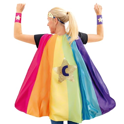 Papierdrachen Superhelden-Set Stern rainbow Damen - Cape Manschetten Diadem - Action und Fantasy - Karneval und Fasching - Kostüm Papierdrachen Superhelden-Set Stern rainbow Damen - Cape Manschetten Diadem - Action und Fantasy - Karneval und Fasching - Kostüm von Papierdrachen