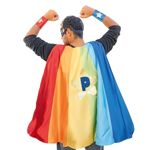 Papierdrachen Superhelden-Set Stern rainbow Männer - Cape Manschetten Maske - Action und Fantasy - Karneval und Fasching - Kostüm Papierdrachen Superhelden-Set Stern rainbow Männer - Cape Manschetten Maske - Action und Fantasy - Karneval und Fasching - Kostüm von Papierdrachen