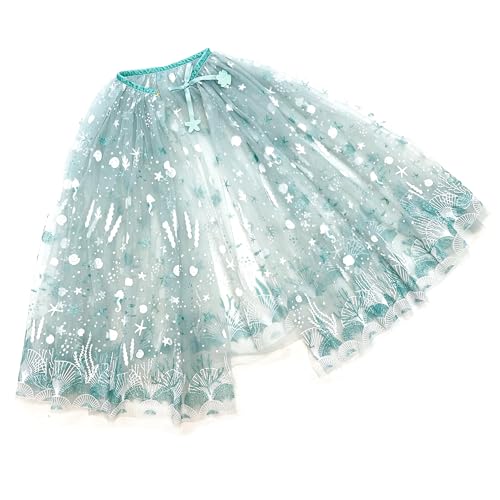 Papierdrachen Tüll Cape – mint – mit Meeresbewohnern – glitzernd – Verkleidung – Umhang - Kinderkostüm – Prinzessin - Karneval - Fastnacht - Fasching - one size - Set 04 Papierdrachen Tüll Cape – mint – mit Meeresbewohnern – glitzernd – Verkleidung – Umhang - Kinderkostüm – Prinzessin - Karneval - Fastnacht - Fasching - one size - Set 04 von Papierdrachen