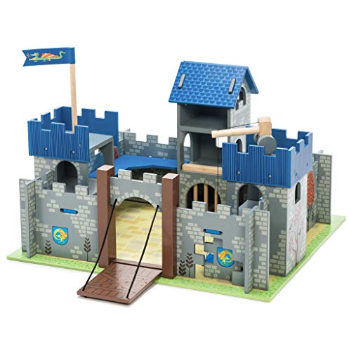 Le Toy Van - Castles Collection Wooden Toy Educational Excalibur Knights Castle, Kids Wooden Castle Playset Model Castle von Papo