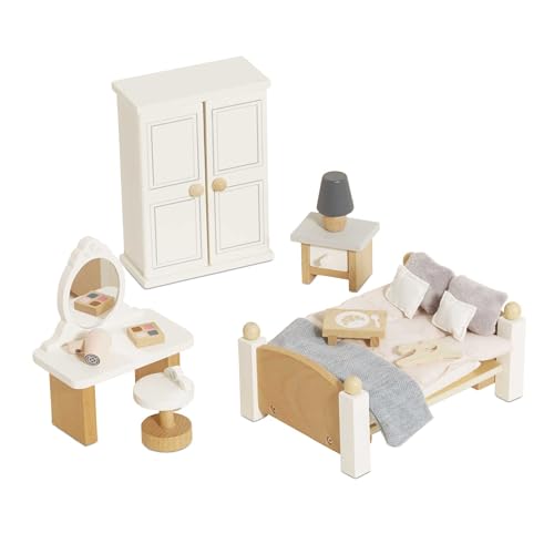 Le Toy Van - Wooden Daisylane Master Bedroom Dolls House Accessories Play Set for Dolls Houses, Dolls House Furniture Sets - Suitable for Ages 3+ Le Toy Van - Wooden Daisylane Master Bedroom Dolls House Accessories Play Set for Dolls Houses, Dolls House Furniture Sets - Suitable for Ages 3+ von Papo