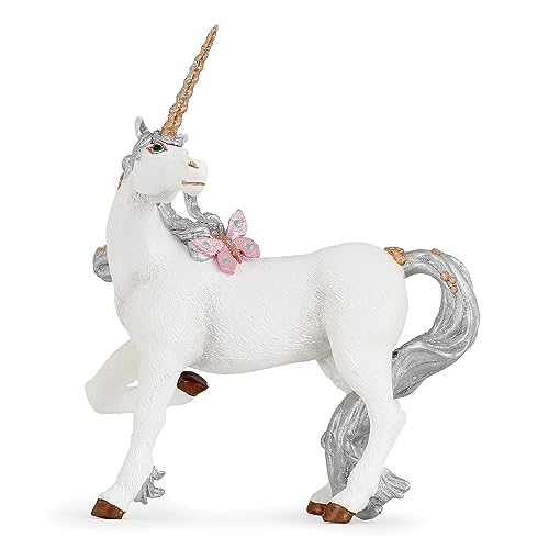 Papo 39038, Tiere, Silbernes Einhorn, Spiel, Unisex-Kinder, Mehrfarben von Papo