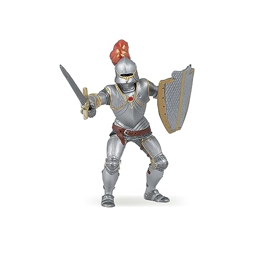 Papo - Figur Ritter mit Rüstung und rotem Federhelm - Mittelalterfigur für Kinder ab 3 Jahren - Handbemalt - Fantasy & Mittelalter Kollektion - 9,5 x 8,5 x 8 cm - Kunststofffigur - 39244 von Papo