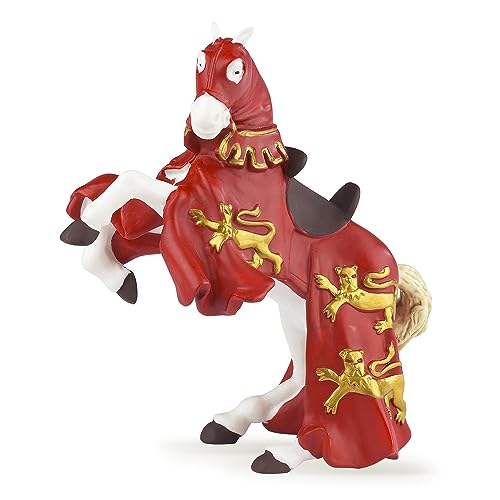 Papo 39340 König Medieval-Fantasy Tiere Figur, Pferd von Richard Löwenherz, Spielfigur, rot, Einheitsgröße von Papo