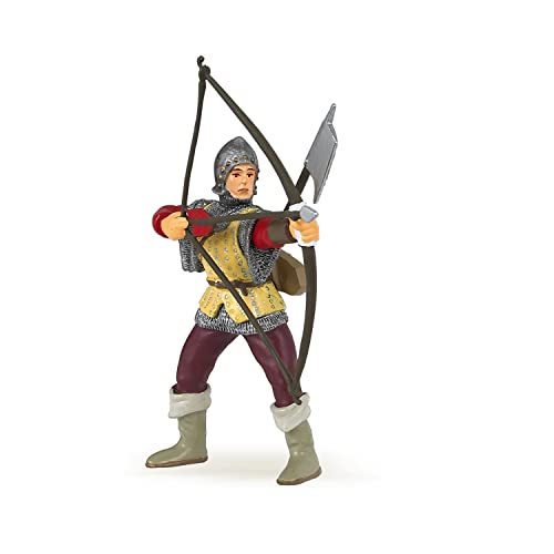 Papo - Rote Bogenschützenfigur, Mittelalterlicher Verteidiger, Spielzeug für Kinder ab 3 Jahren - Geschichten über Mut und Geschicklichkeit beim Bogenschießen in der Welt des Mittelalters. von Papo