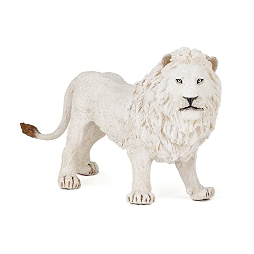 Papo - Weißer Löwe - Spielzeug für Kinder ab 3 Jahren - Handbemalte Raubkatze Figur - Realistische Nachbildung Afrikanischer Wildtiere - König der Tiere - 50074 von Papo