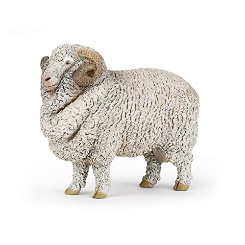 Papo -Handbemalt - Figuren -Das Leben auf dem bauernhof-Merinoschaf-51174-Sammelbar-Für Kinder - Geeignet für Jungen und Mädchen - Ab 3 Jahren von Papo