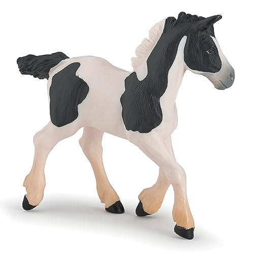 Papo -Handbemalt - Figuren -Pferd, Fohlen und Ponys -Cob Fohlen schwarz -51508-Sammelbar-Für Kinder - Geeignet für Jungen und Mädchen - Ab 3 Jahren, 10,3 x 3,8 x 8,55 cm. von Papo