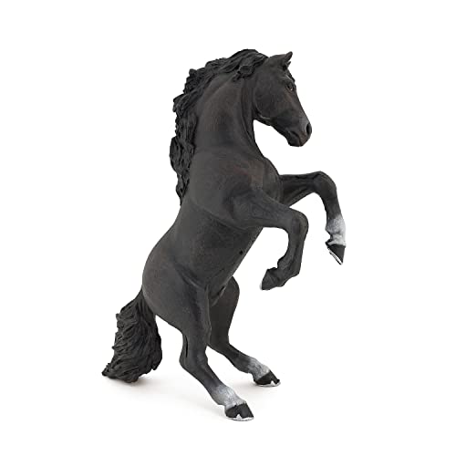 Papo - Figur Steigender Rappe - Pferdefigur für Kinder ab 3 Jahren - Handbemalt - Pferde, Fohlen und Ponys Kollektion - 12 x 5 x 14 cm - Kunststofffigur - 51522 von Papo