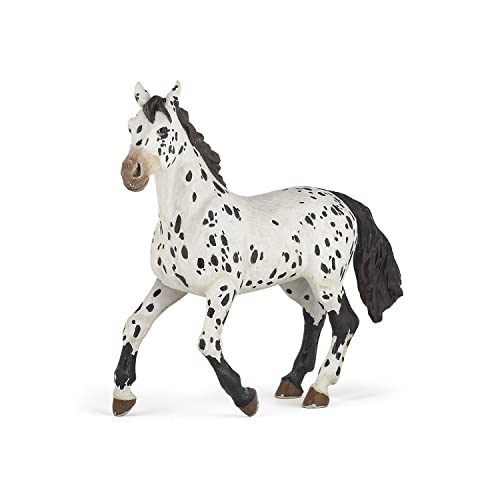 Papo -Handbemalt - Figuren -Pferd, Fohlen und Ponys -Appaloosa Pferd schwarz-51539-Sammelbar-Für Kinder - Geeignet für Jungen und Mädchen - Ab 3 Jahren von Papo