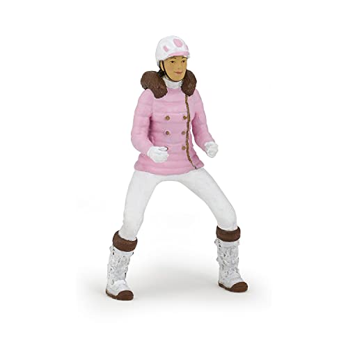 Papo - Figur Reiterin Fashion Winter - Pferdewelt-Figur für Kinder ab 3 Jahren - Handbemalt - Pferde, Fohlen und Ponys Kollektion - 4,9 x 3 x 8,5 cm - Kunststofffigur - 52011 von Papo