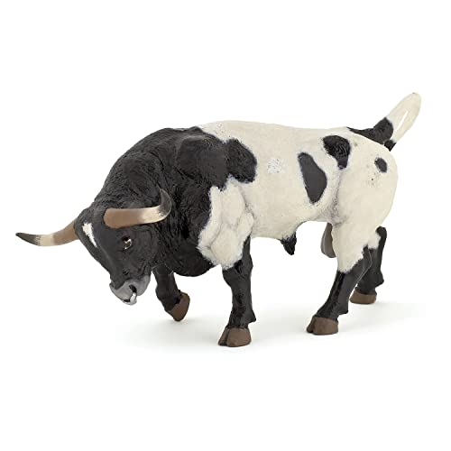 Papo -Handbemalt - Figuren -Das Leben auf dem Bauernhof-Texanischer Stier-54007-Sammelbar-Für Kinder - Geeignet für Jungen und Mädchen - Ab 3 Jahren, Schwarz von Papo