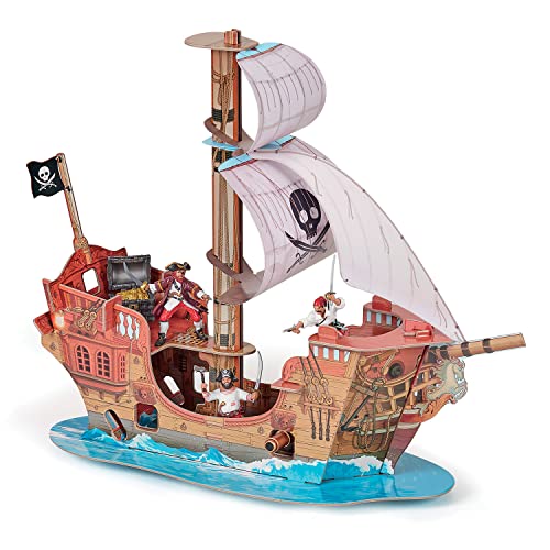 Papo – Piratenschiff, episches Abenteuer auf den Meeren, Spielzeug für Kinder, Korsaren und verborgene Schätze, regt die Fantasie an, perfekt für Entwicklung und kreatives Spielen ab 3 Jahren. 55*47cm von Papo