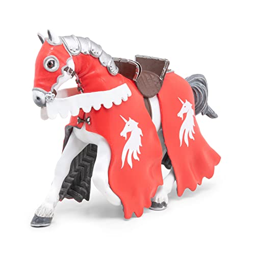 Papo -Handbemalt - Figuren -Mittelalter-Fantasy -Pferd des Ritters mit Lanze, rot-39781-Sammelbar-Für Kinder - Geeignet für Jungen und Mädchen - Ab 3 Jahren Papo -Handbemalt - Figuren -Mittelalter-Fantasy -Pferd des Ritters mit Lanze, rot-39781-Sammelbar-Für Kinder - Geeignet für Jungen und Mädchen - Ab 3 Jahren von Papo