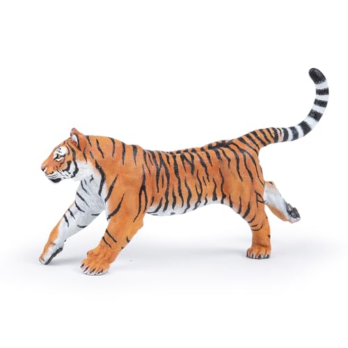 Papo – Laufender Tiger Figur für Kinder ab 3 Jahren – Wildtier Spielzeug aus PVC – Asiatische Großkatze – realistisch handbemalt – Lernspielzeug – Tiermodell für Sammlung & Rollenspiel – 50321 von Papo