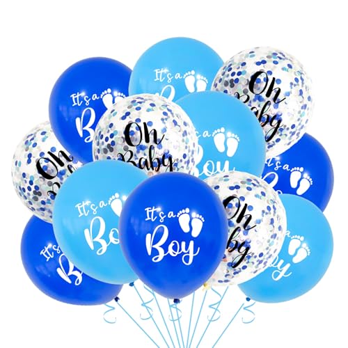 ParPix 12 Stück Its a Boy Luftballons Blau, Babyparty Deko Junge Ballon, Baby Shower Deko Luftballon, Baby Boy Deko Ballons, Boy Gender Reveal Party Deko Luftballon, Babyshowerparty Deko Junge Ballon von ParPix