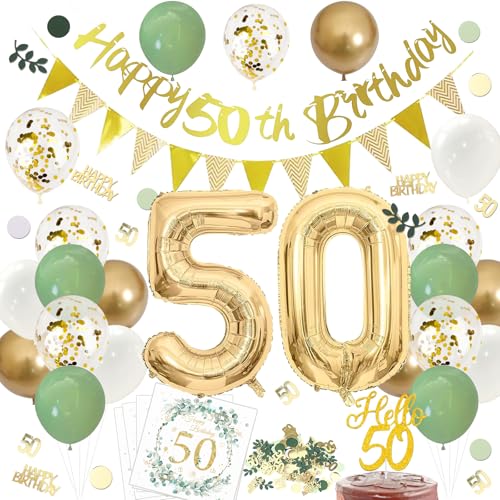 ParPix 50 Geburtstag Frau Mann Deko Set, Luftballons 50 Geburtstag Deko,Deko 50. Geburtstag Mann Girlande,Deko 50 Geburtstag Frau Grün,Konfetti 50. Geburtstag Deko,Tortendeko Servietten 50. Geburtstag ParPix 50 Geburtstag Frau Mann Deko Set, Luftballons 50 Geburtstag Deko,Deko 50. Geburtstag Mann Girlande,Deko 50 Geburtstag Frau Grün,Konfetti 50. Geburtstag Deko,Tortendeko Servietten 50. Geburtstag von ParPix