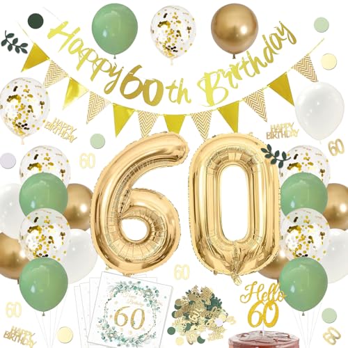 ParPix 60 Geburtstag Frau Mann Deko Set, Luftballons 60 Geburtstag Deko, Deko 60 Geburtstag Mann Girlande,Deko 60 Geburtstag Frau Grün,Konfetti 60. Geburtstag Deko,Tortendeko Servietten 60. Geburtstag ParPix 60 Geburtstag Frau Mann Deko Set, Luftballons 60 Geburtstag Deko, Deko 60 Geburtstag Mann Girlande,Deko 60 Geburtstag Frau Grün,Konfetti 60. Geburtstag Deko,Tortendeko Servietten 60. Geburtstag von ParPix
