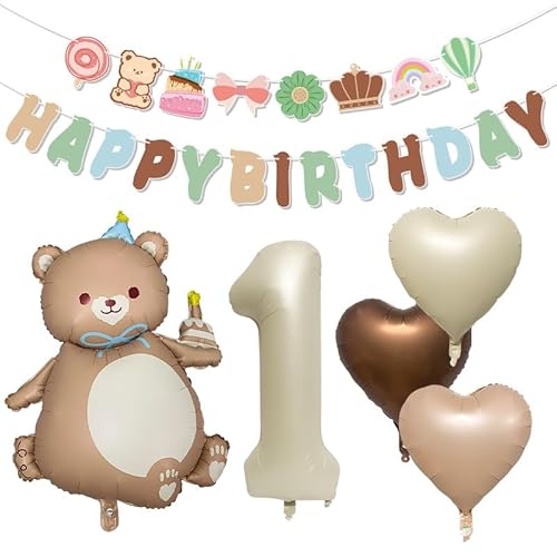ParPix Bär Geburtstagsdeko 1 Jahr Luftballon von ParPix