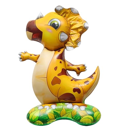 ParPix Stehend Folienballon Dino Luftballon XXL 150x90cm, Triceratops Ballon Dino Deko Kindergeburtstag, Dinosaurier Luftballon Tiere Gross, Dino Dschungel Deko,Dinosaurier Luftballons Geburtstagsdeko von ParPix