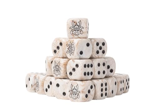 Yoroni Logo on Parchment Marbled Dice - 24 per pack von Para Bellum Wargames